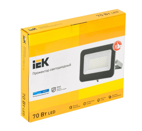 Прожектор IEK LED СДО-7 70W 6300Лм 6500К IP65 175х235х34 фото 1